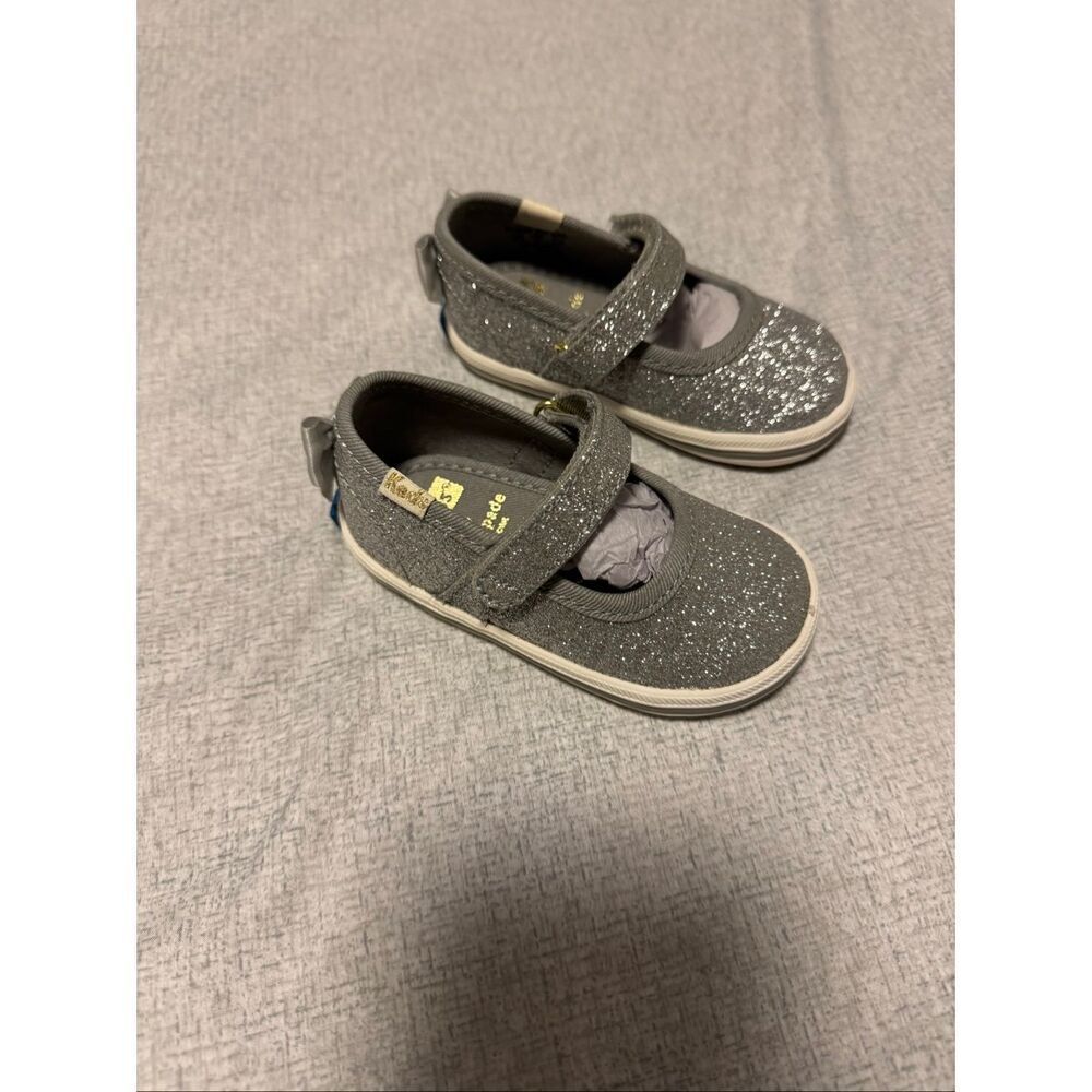 Keds Kate Spade Size 2C 3C Lot New Pink Gliter Kat Silver Cheetah Leopard - Picture 9 of 9